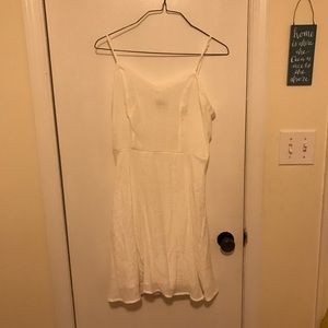white fit and flare dress